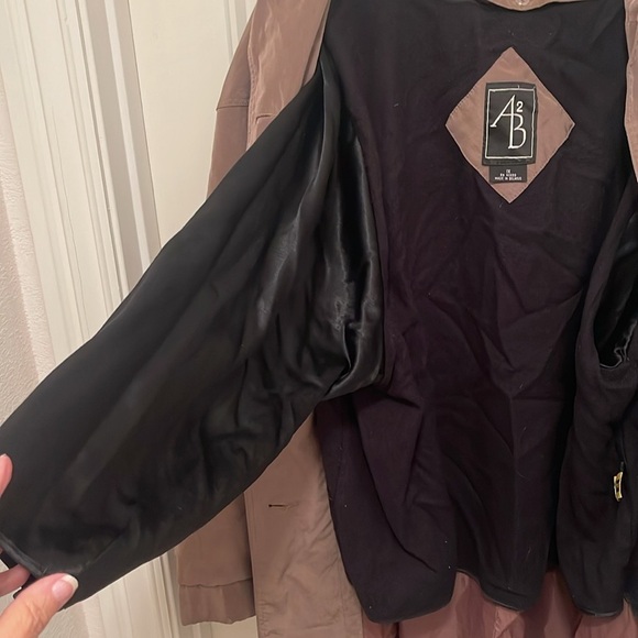 A2B hooded hip length removal lined coat, drawstring, waist women’s sz 1X Brown - Picture 10 of 16